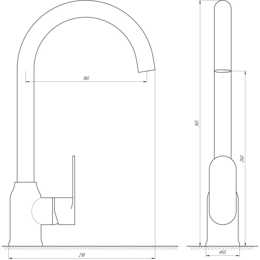 Кухонный смеситель стальной Globus Lux Ontario GLO-0203S