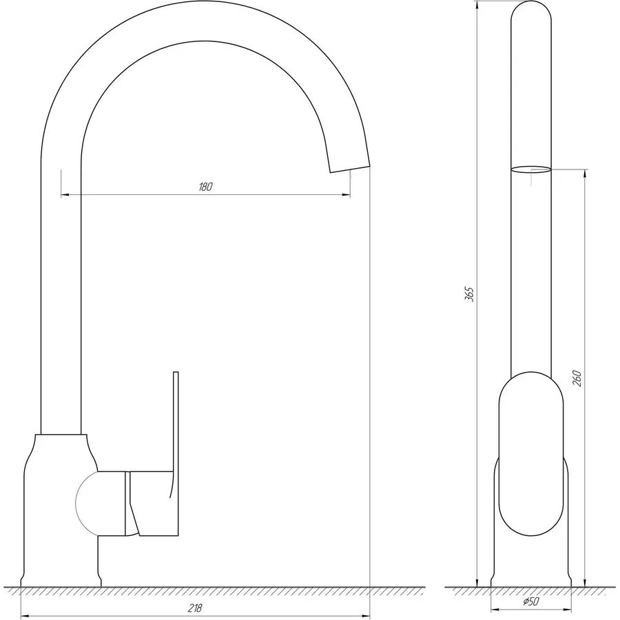 Кухонный смеситель стальной Globus Lux Ontario GLO-0203S