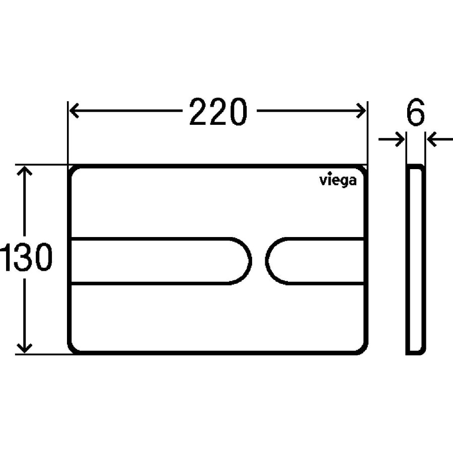 Панель змиву Prevista для бачків Visign for Style 23, матовий хром, Viega 773069