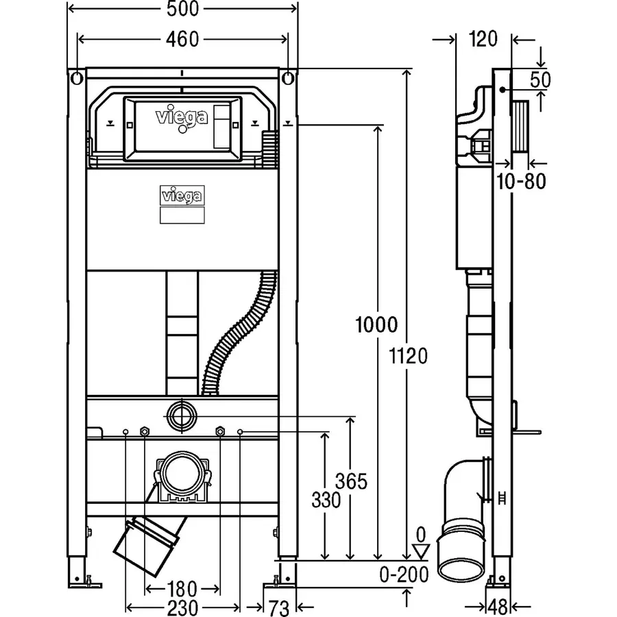 Модуль-бачок для підвісного унітаза-біде Prevista Dry VIEGA 772017