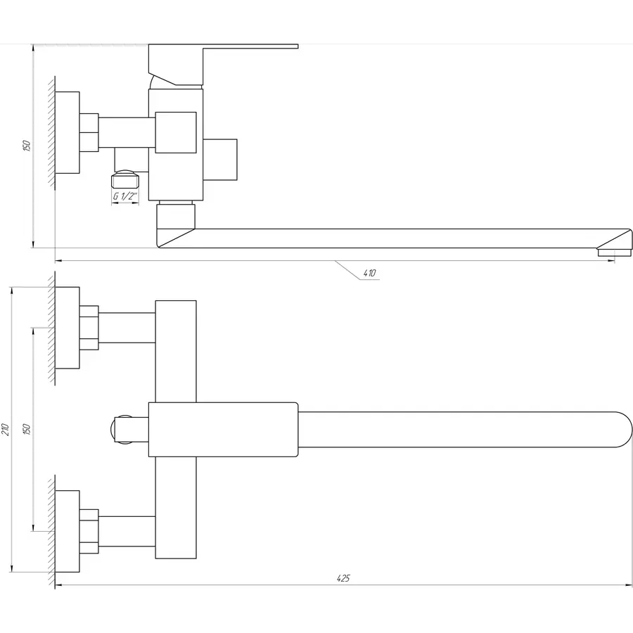 Смеситель для ванны Globus Lux SICILIA SBQ-208L