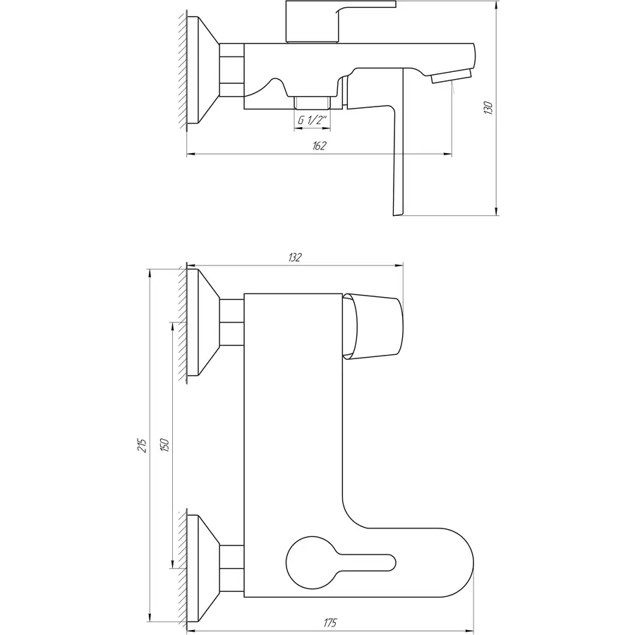 Смеситель для ванны Globus Lux Laguna GLA-0102N