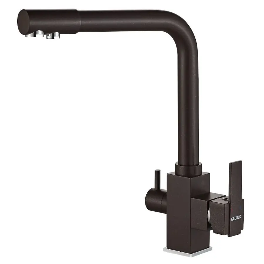 Змішувач для кухні під осмос Globus Lux LAZER GLLR-0100-6-MARONE