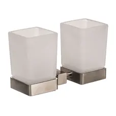 Стакан SQ9428 - Квадро двойной стеклянный Мат. НЕРЖ-SUS304- (Globus Lux)