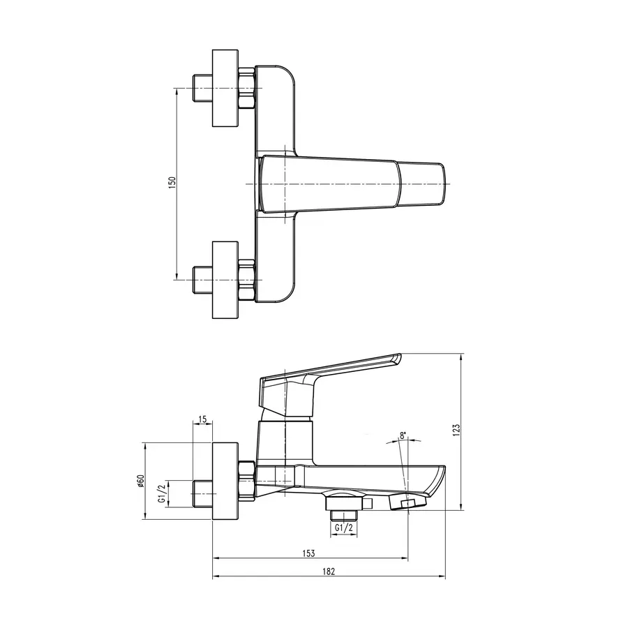 Смеситель для ванны TOPAZ LEXI TL21101A-H57-0
