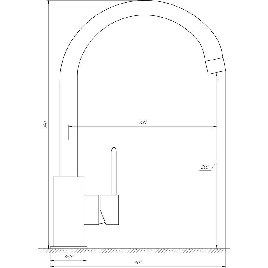 Смеситель для кухни TOPAZ CORSICA TC 8809-H48-W-S
