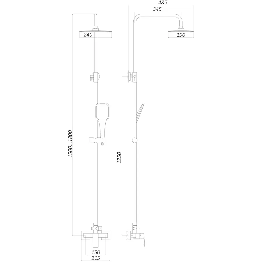 Душевая система TOPAZ ODISS TO 18702-H52-BL черная