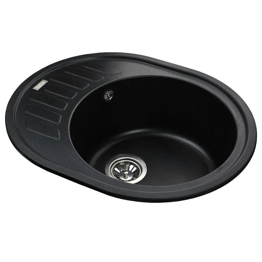 Гранитная кухонная мойка Globus Lux ARNO черный металлик 620х500мм-А0001