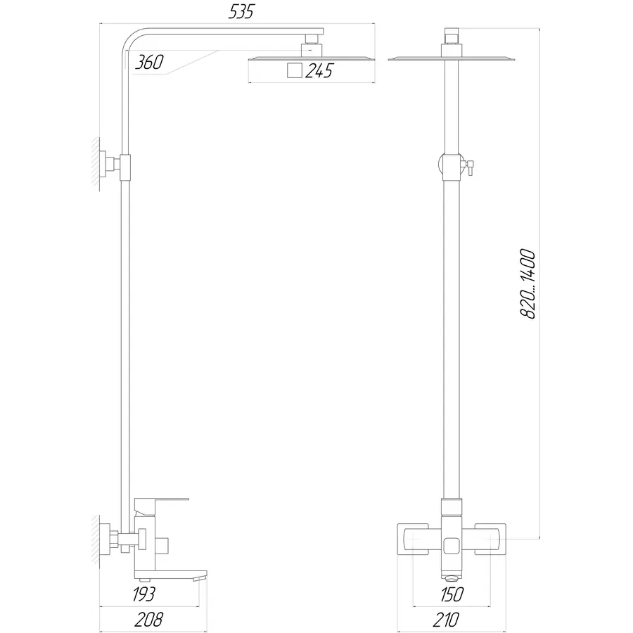 Душевая система Globus Lux SICILIA VAN-SBQ-SH-02-BB