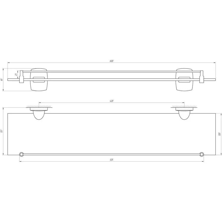 Полиця скляна Perfect Sanitary Appliances RM 1702