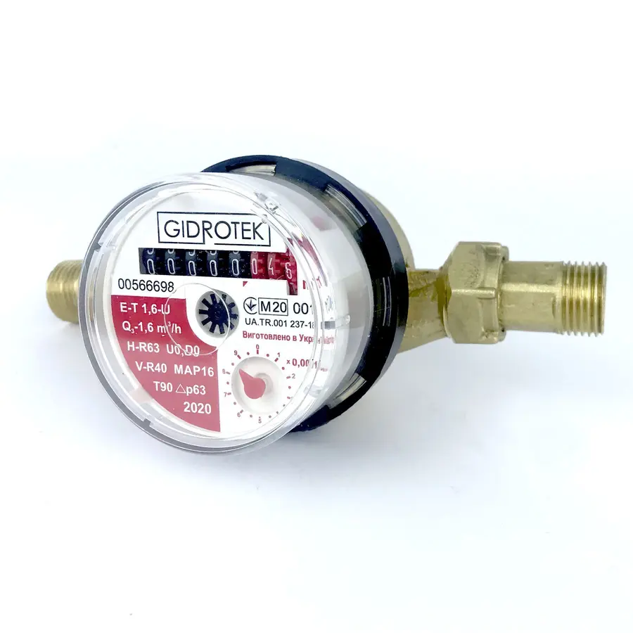 Счетчик горячей воды Gidrotek E-T 1,6U 1/2 "со штуцером (110мм)