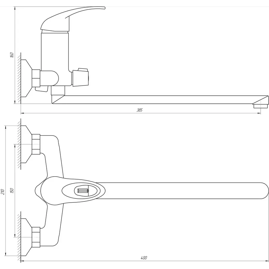 Змішувач для ванни Globus Lux Sena GLS-208