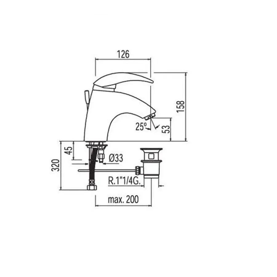 Смеситель для умывальника TRES STYL 148103