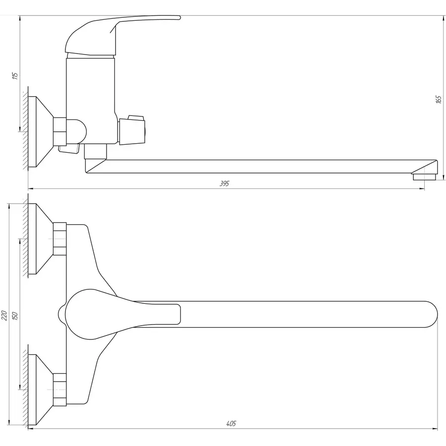 Змішувач для ванної BRAVO Comfort BF-208 EURO латунь L-350мм