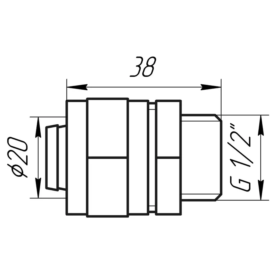 Муфта с наружной резьбой APE ITALY 701 L 1 / 2х20