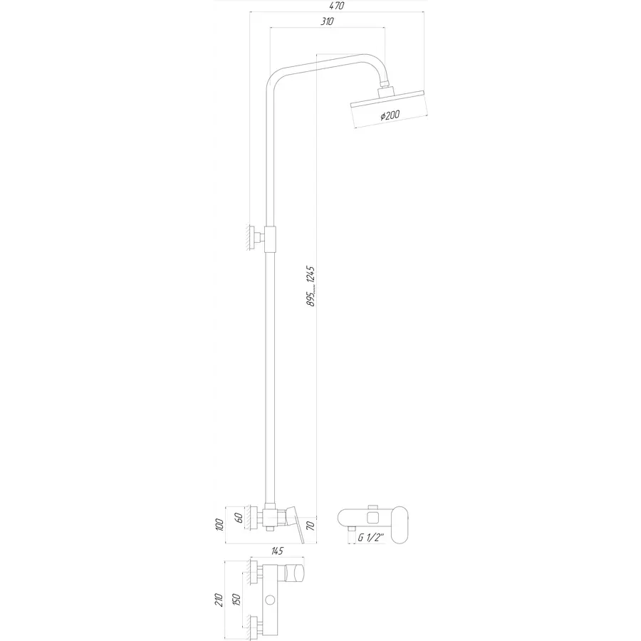 Душевая система Globus Lux DS0011