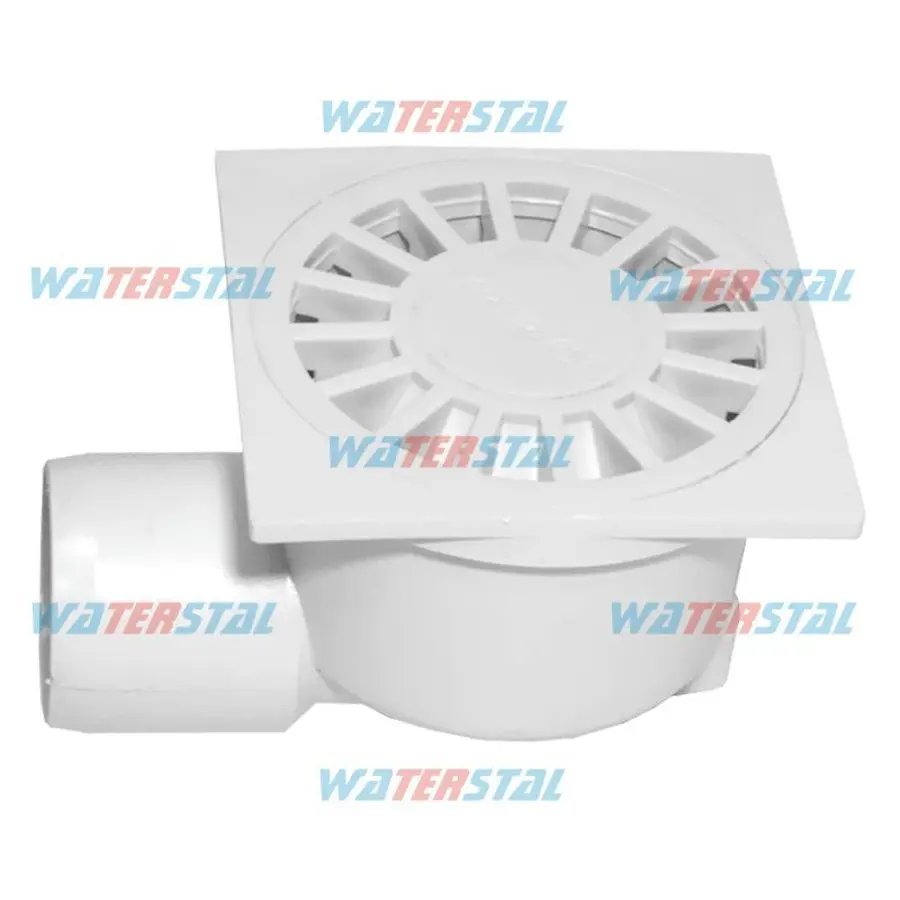 Трап 150 * 150 мм, боковой увод, D 50, пластиковый "Waterstal" (YS 425)