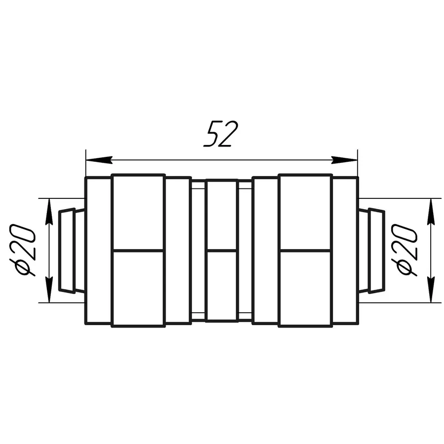 Муфта промежуточная APE ITALY 703 L 20x20