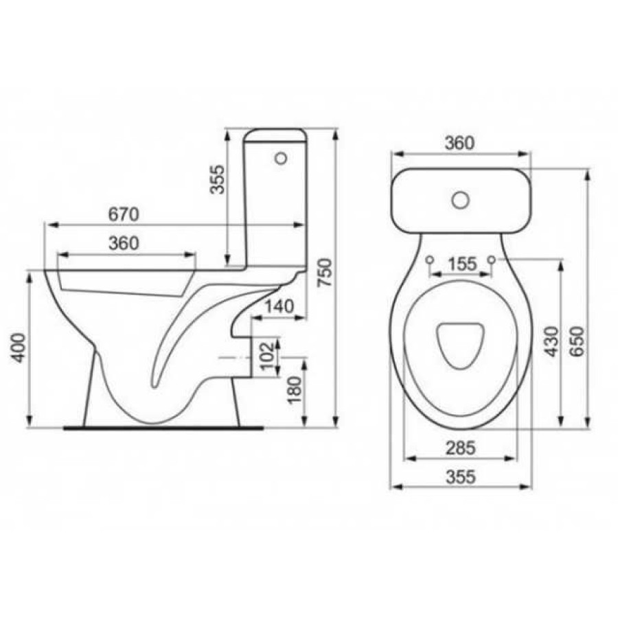 Компакт Cersanit 40 KORAL 011 3/6 з кришкою поліпропілен