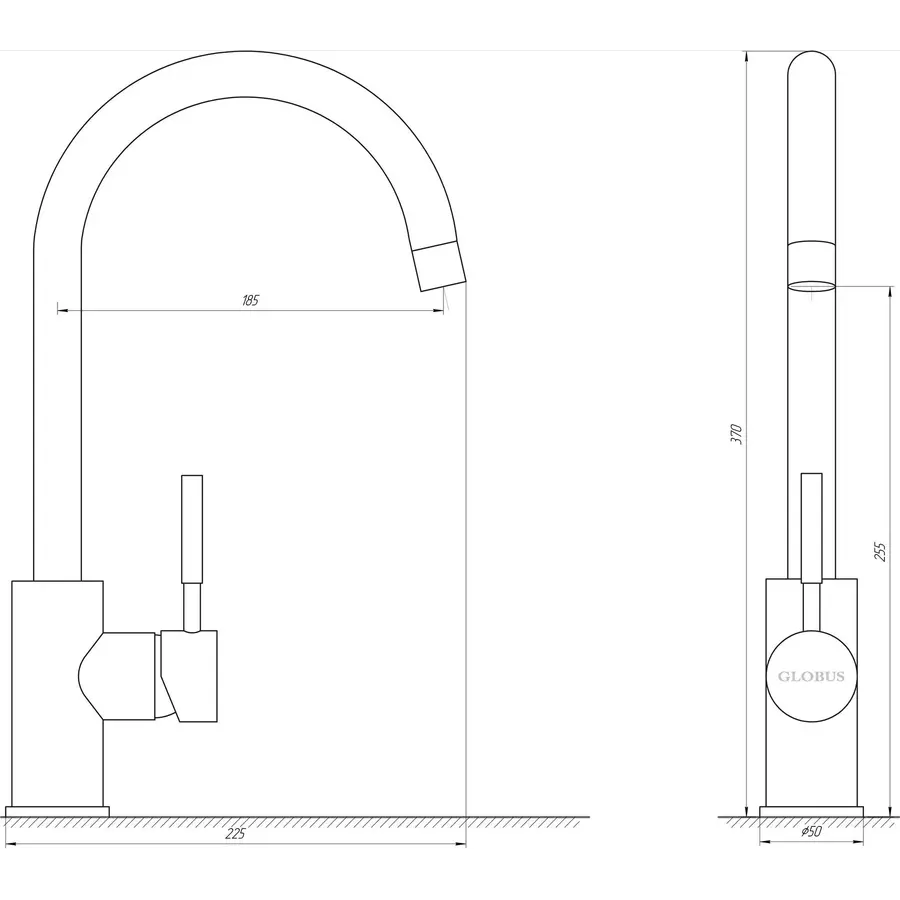 Смеситель для кухни Globus Lux LAZER GLLR-103S