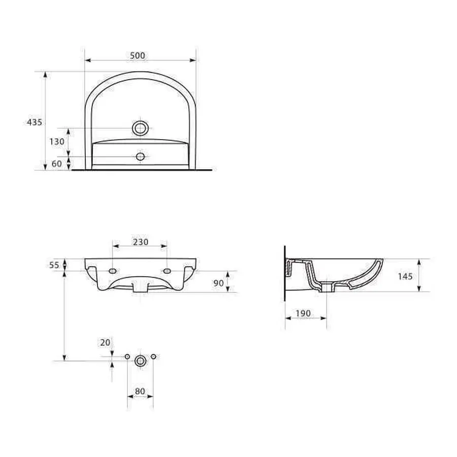 Умывальник мебельный Cersanit ARTECO 50
