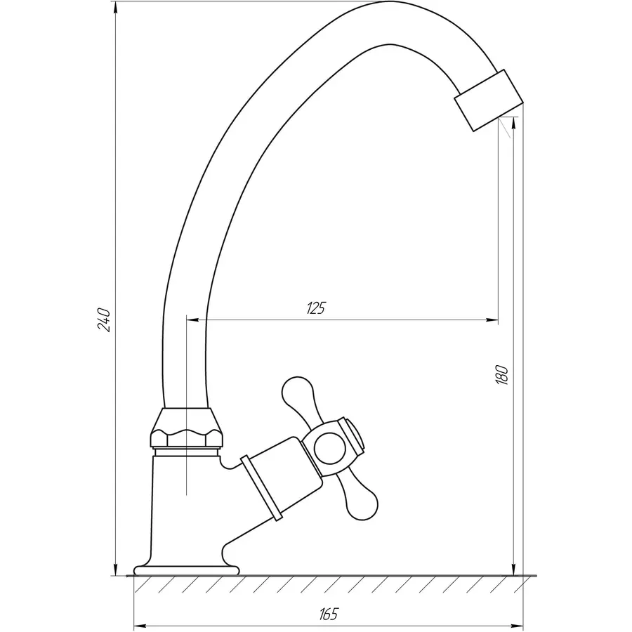 Смеситель кухонный на одну воду EcoMix EGHI-1051-BR моно