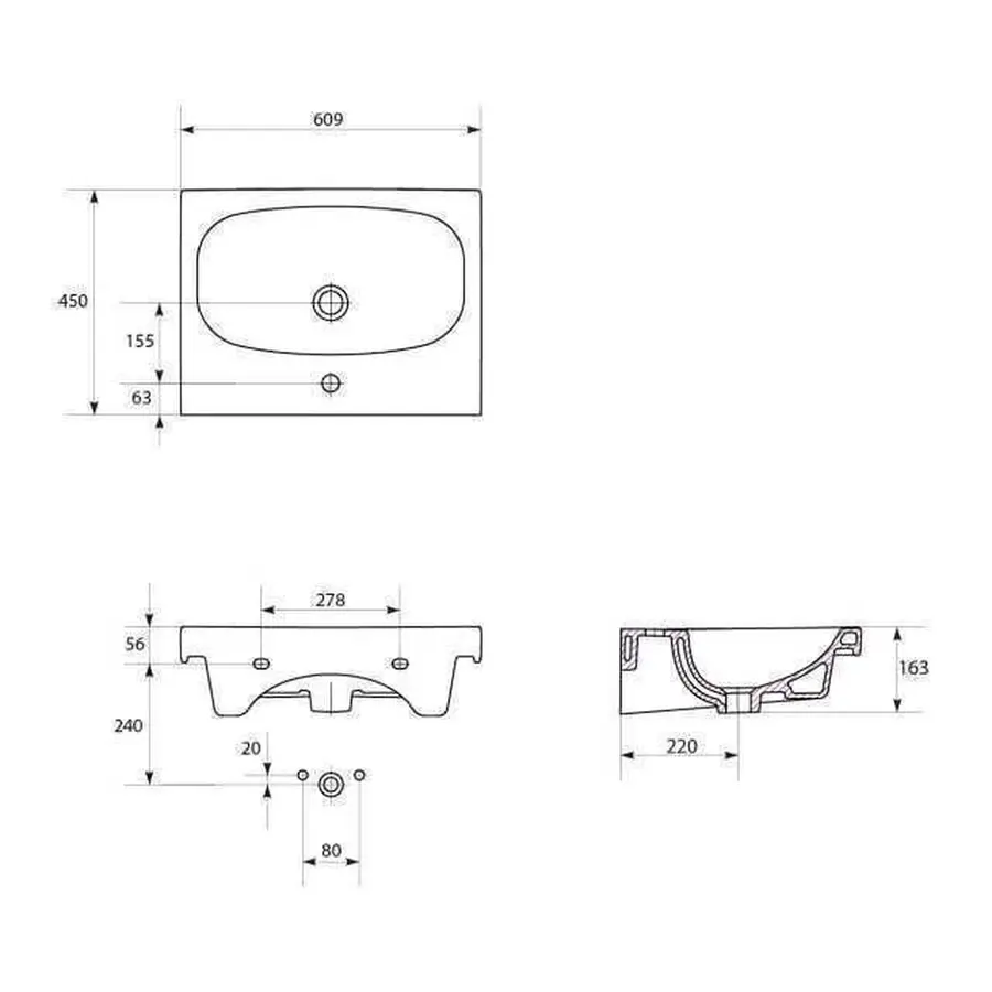 Умивальник меблевий FARE 60