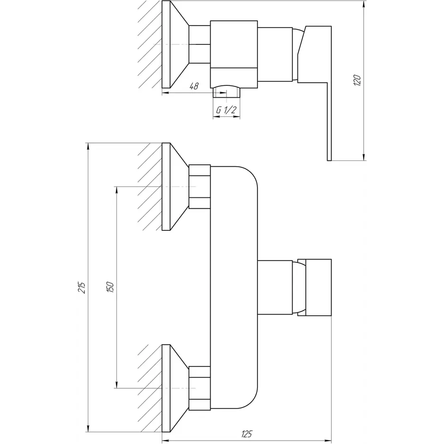 Змішувач для душу Globus Lux Milano GLM-105N-11-Graphite