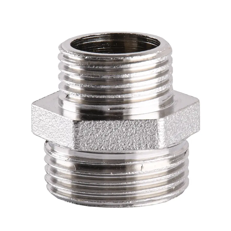 Ніпель редукційний нікельований 3/4″ЗР х 1/2″ЗР штампований А0511А(нк) VA