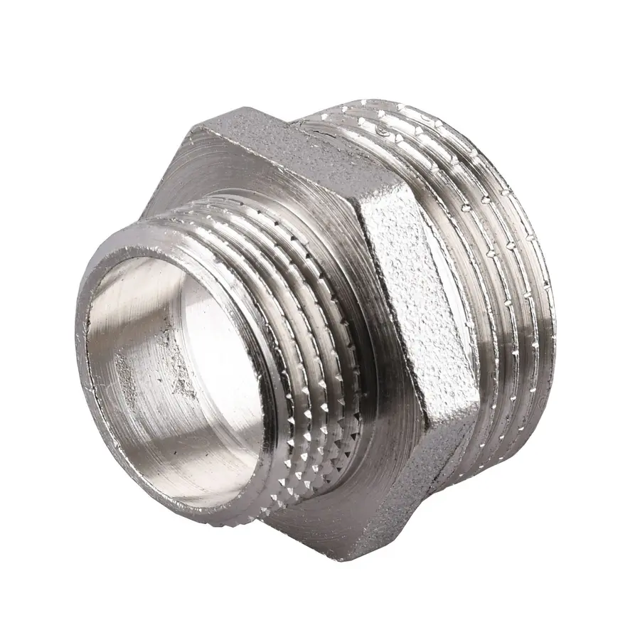 Ніпель редукційний нікельований 3/4″ЗР х 1/2″ЗР штампований А0511А(нк) VA