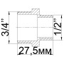 Ніпель редукційний нікельований 3/4″ЗР х 1/2″ЗР штампований А0511А(нк) VA