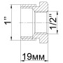 Футорка нікельована 1″ЗР х 1/2″ВР штампована А0704-1А(нк) VA