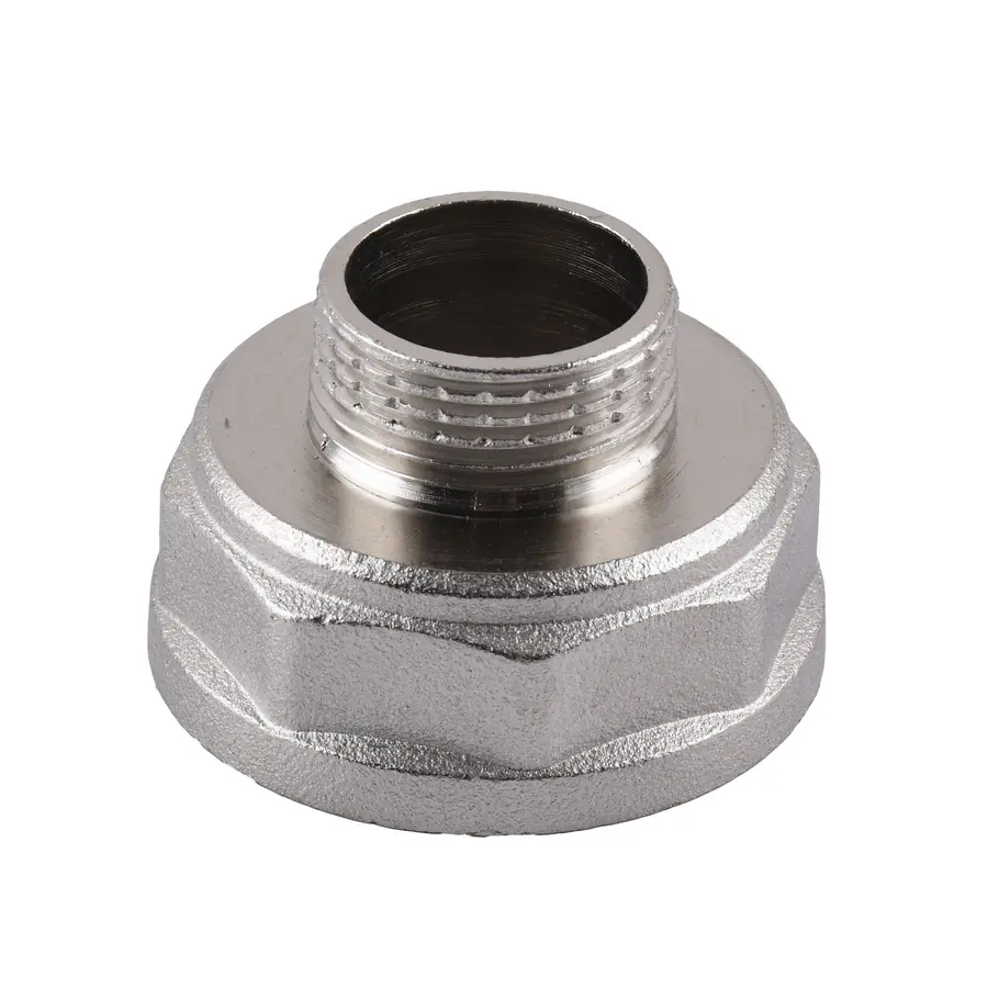 Перехідник редукційний нікельований 1 1/4″ВР х 3/4″ЗР штампований А0607А(нк)