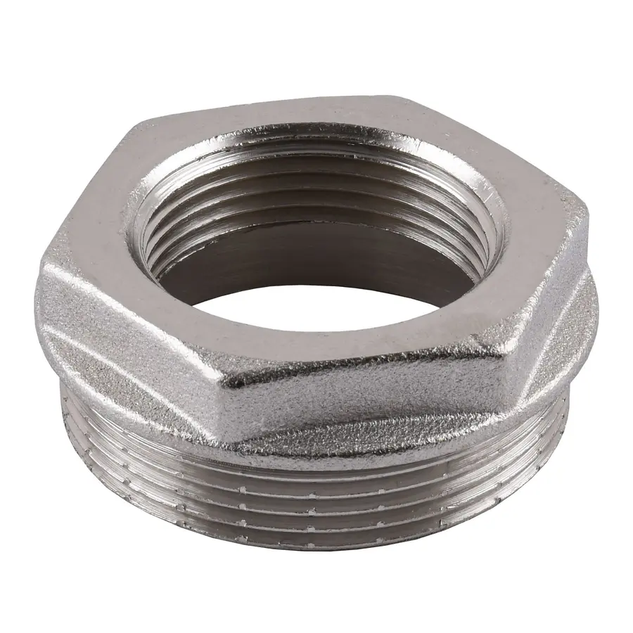 Футорка нікельована 2″ЗР х 1 1/4″ВР штампована А0756А(нк) VA