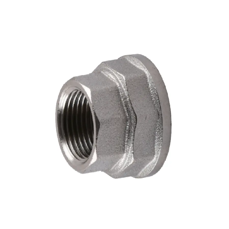 Муфта редукційна нікельована 1 1/2″ВР х 1 1/4″ВР штампована восьмигранна А0338А(нк) VA