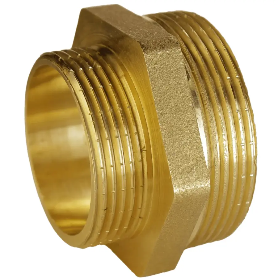 Ніпель редукційний латунний 2″ЗР х 1 1/2″ЗР штампований А0545А