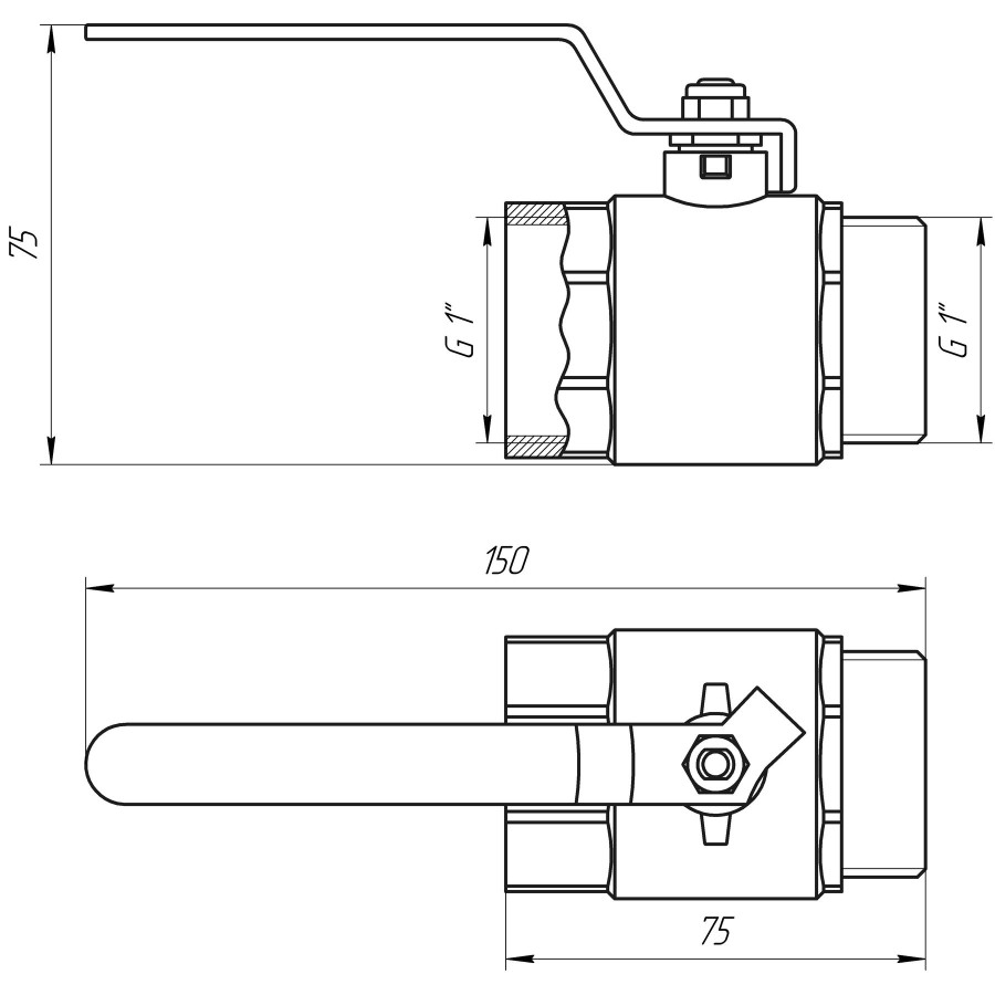 Кран кульовий прямий Q PROFESSIONAL 1″ ЗВ КР PN40 QP152