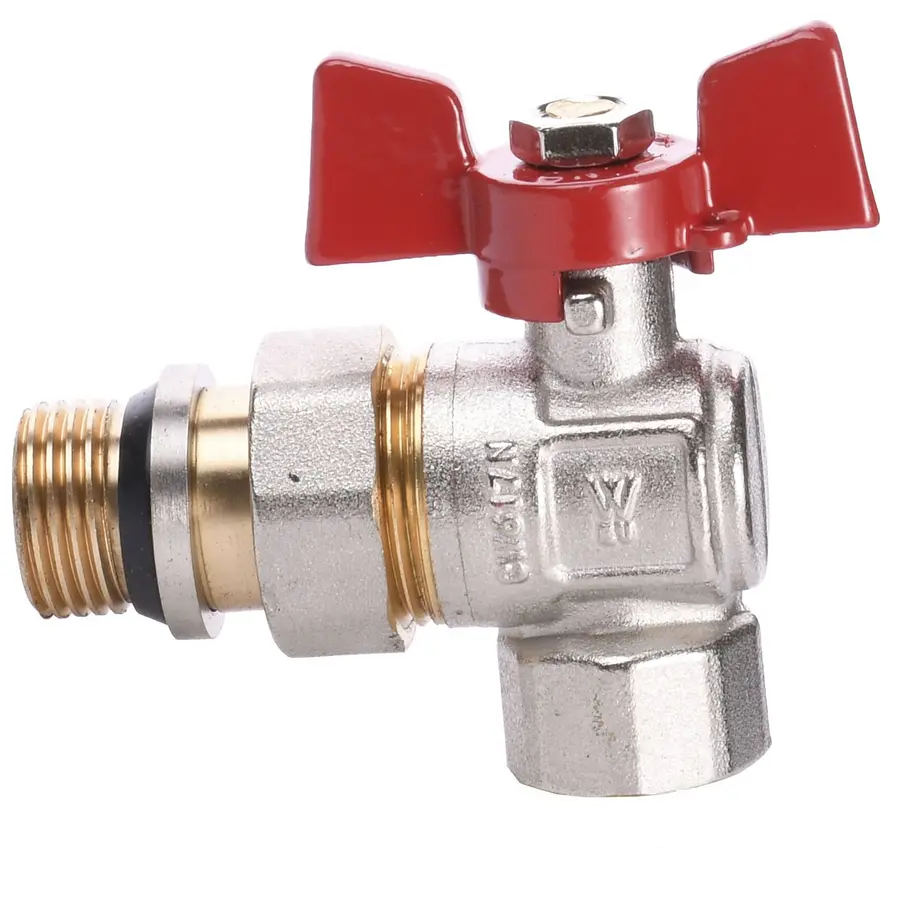 Кран шаровой угловой с американкой WATERVALVE Q003 1/2 "NV-V124 1/2" BH