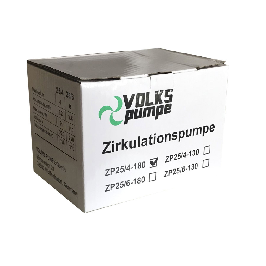 Насос циркуляционный VOLKS pumpe ZP25 / 4 180мм + гайки