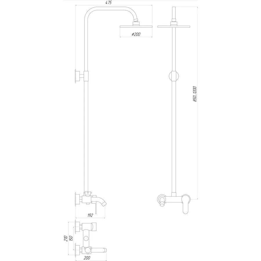 Душевая система Globus Lux GLLR-1111