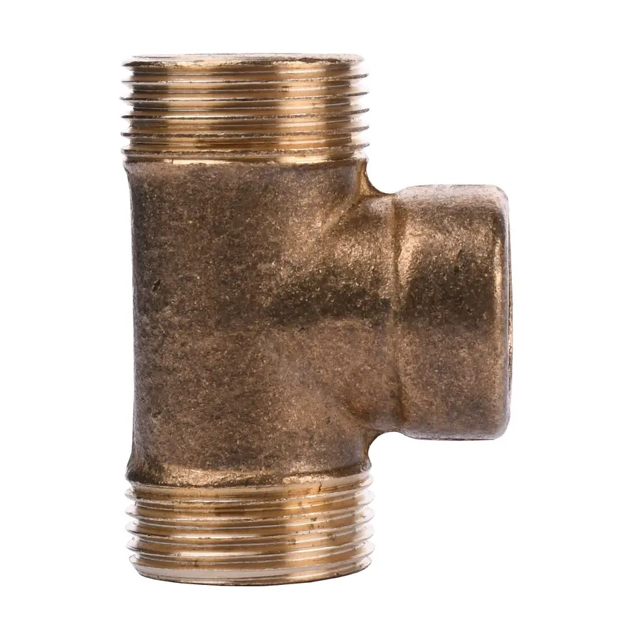 Трійник редукційний латунний 3/4″ЗР х 1/2″ВР х 3/4″ЗР ливарний посилений 664Б