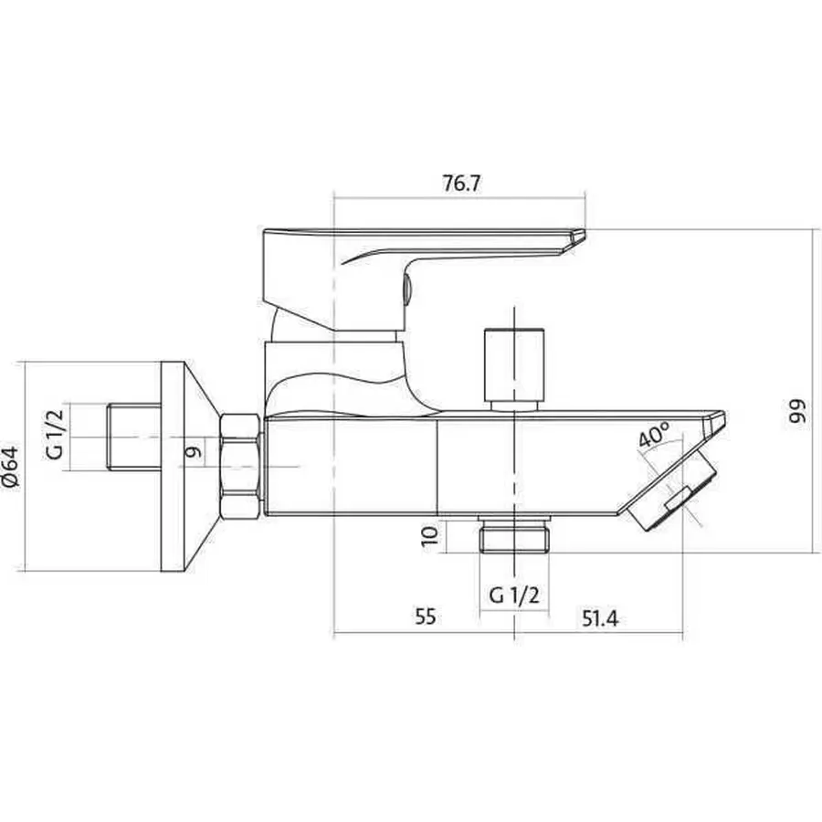 Смеситель для ванны и душа Cersanit VERO S951-004