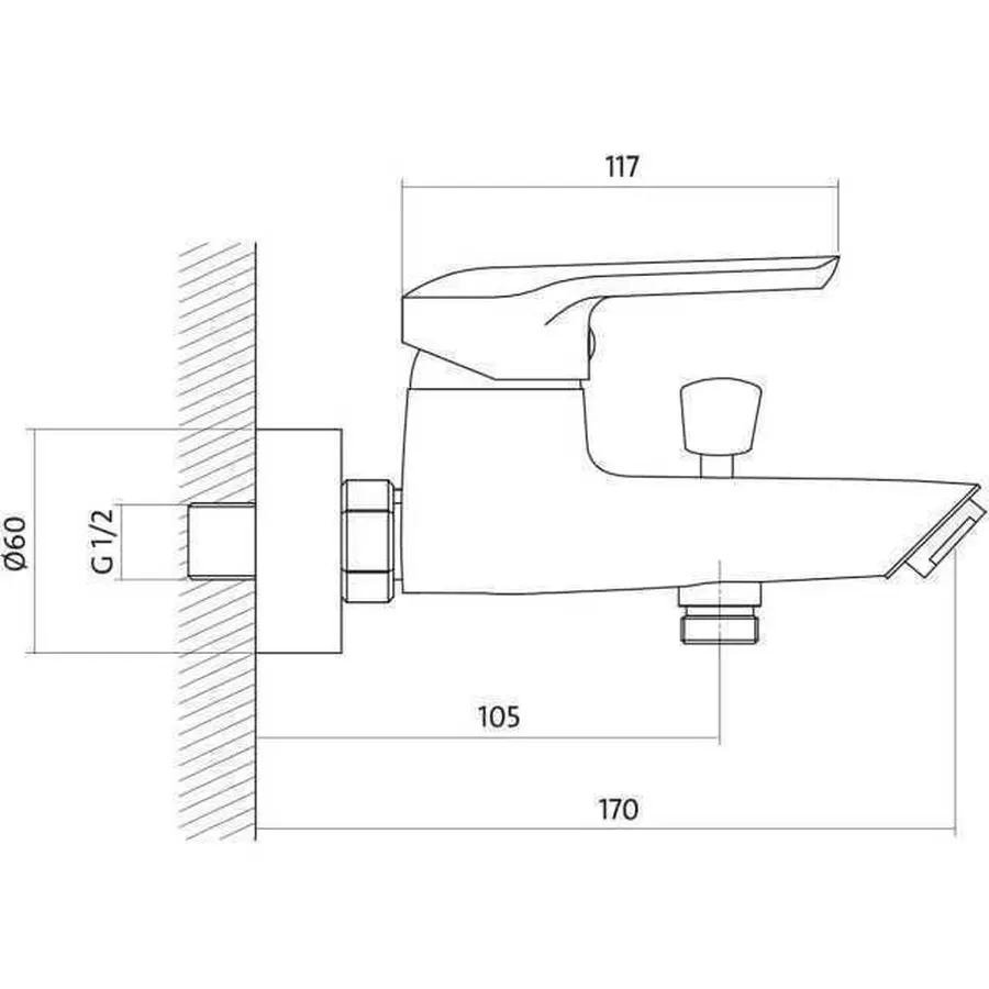 Смеситель для ванны и душа Cersanit AVEDO S951-014