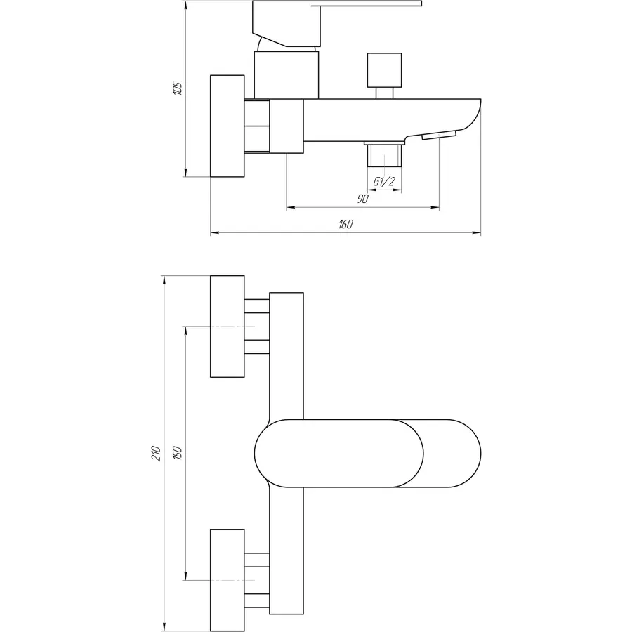 Змішувач для ванни TOPAZ BARTS TB 07101-H36