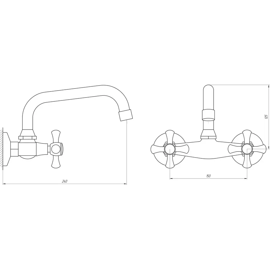 Смеситель для кухни DOMINO DMF-029-M7116-SHARM настенный
