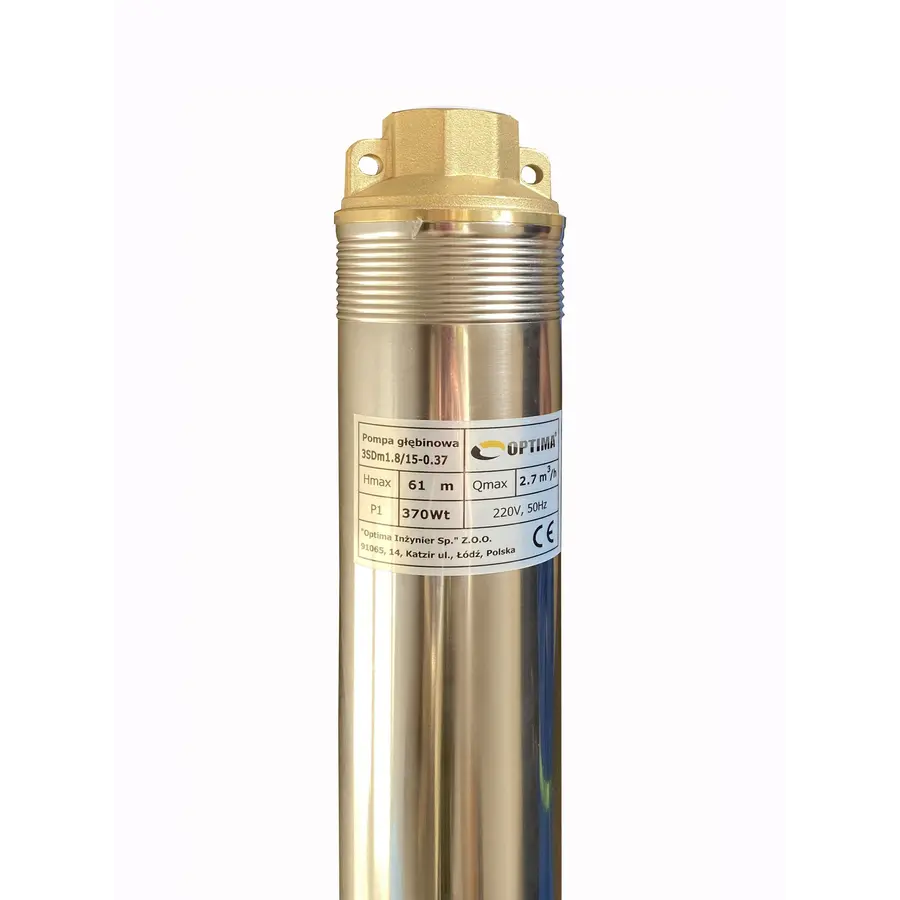 Насос свердловинний з підв, стійк, до піску 3″ OPTIMA 3SDm1,8/15 0,37 кВт 61м + пульт+кабель15м NEW