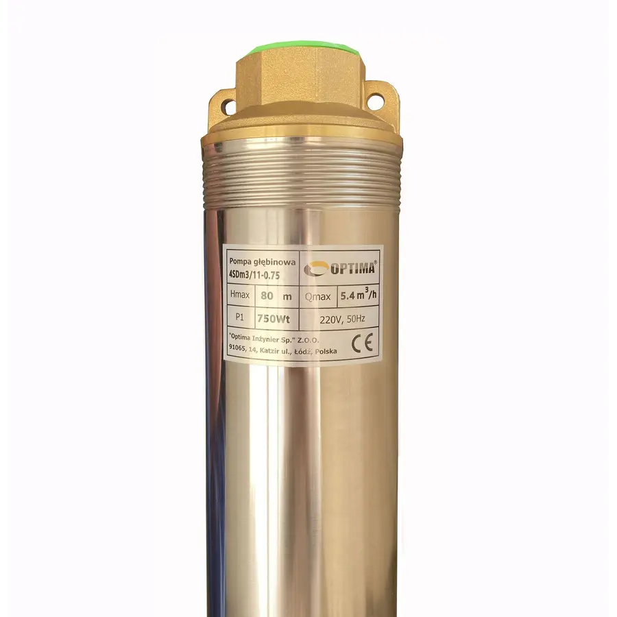 Насос свердловинний з підв, стійк, до піску OPTIMA 4SDm3/11 0,75 кВт 80м + пульт+кабель 15м NEW