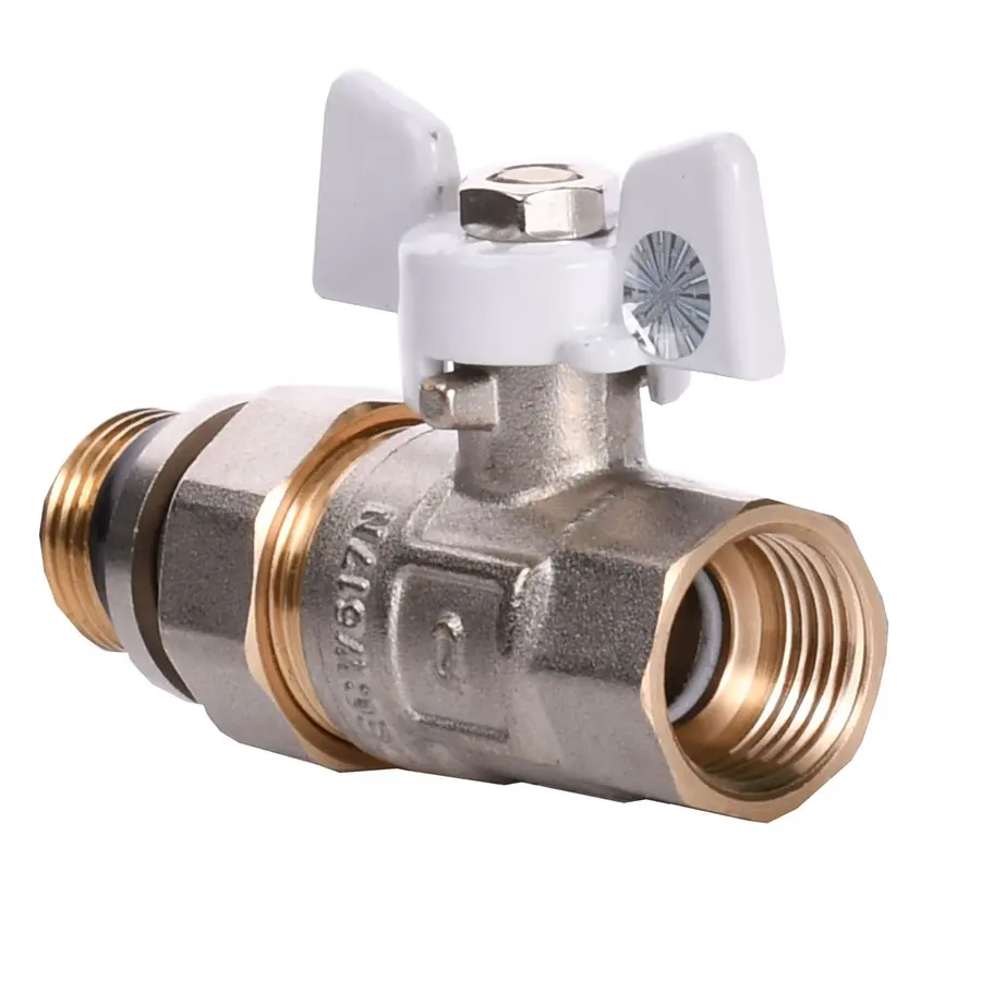 Кран шаровый с американкой PROFESSIONAL QP_003 PN40 1/2 "антипротечка БЕЛЫЙ бабочка