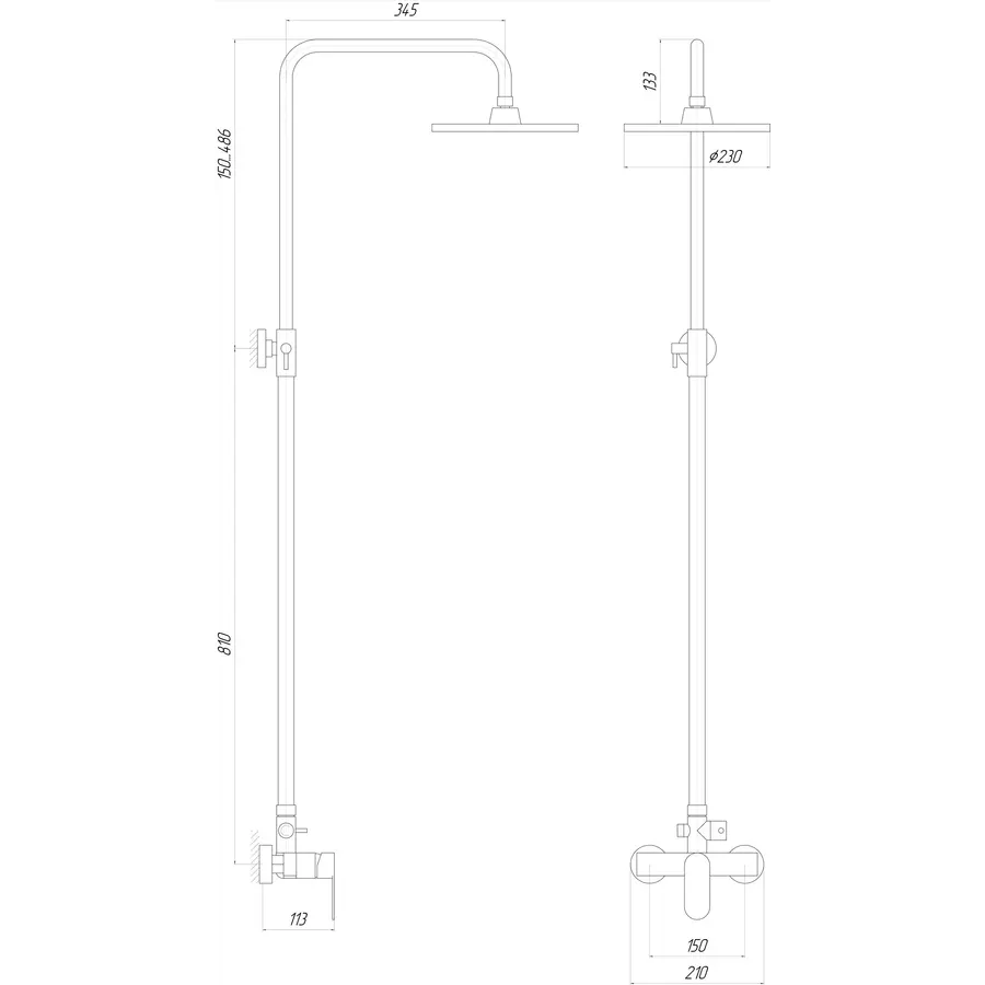 Душова система TOPAZ BARTS TB 07702-H36