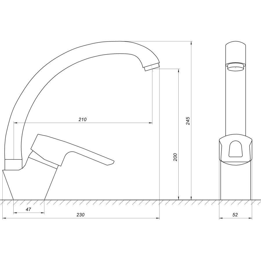 Кухонный смеситель стальной Globus Lux SEVA GLSV-0103S